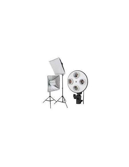 3 x SLH5 Komplet Begynder pakke X-Large - Videolys m stativ 280cm, lampehoved, softboks 15 x 125watt lavenergi pærer 9
