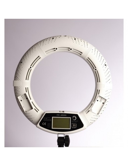 3200-5500 Kelvin : Sort bagpanel ( Yidoblo LED Ring Light 96 watt ) LCD display & Fjerbetjening