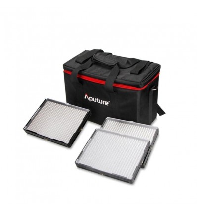 Aputure Amaran 528 Kit, 3 lamper - Video LED sæt - CRI95+ Batteri og 220volt, m taske, knækled, lader+ 6 stk 6600mah sony batt