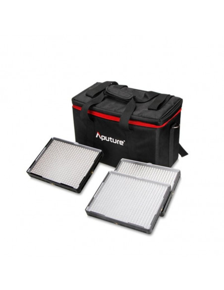 Aputure Amaran 528 Kit, 3 lamper - Video LED sæt - CRI95+ Batteri og 220volt, m taske, knækled, lader+ 6 stk 6600mah sony batt